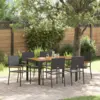 Image de vidaXL Ensemble de salle à manger pour jardin 7 pcs Noir polyrotin