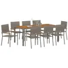 Image de vidaXL Ensemble de salle à manger pour jardin 9 pcs Gris polyrotin, Beau jardin et terrasse, set de repas extérieur moderne, meubles de patio durables, table contemporaine, terrasse