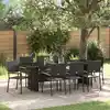 Image de vidaXL Ensemble de salle à manger pour jardin 9 pcs Noir polyrotin