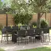Image de vidaXL Ensemble de salle à manger pour jardin 11 pcs Noir polyrotin