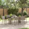 Image de vidaXL Ensemble de salle à manger pour jardin 7 pcs Gris polyrotin