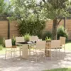 Image de vidaXL Ensemble de salle à manger pour jardin 7 pc Beige polyrotin