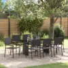 Image de vidaXL Ensemble de salle à manger pour jardin 9 pc Noir polyrotin