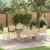 Image de vidaXL Ensemble de salle à manger pour jardin 9 pcs Beige polyrotin