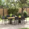 Image de vidaXL Ensemble de salle à manger pour jardin 7 pcs Noir polyrotin
