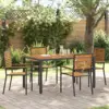Image de vidaXL Ensemble de salle à manger pour jardin 5 pcs Noir et Marron