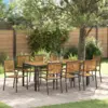 Image de vidaXL Ensemble de salle à manger pour jardin 9 pc Noir et Marron
