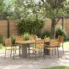 Image de vidaXL Ensemble de salle à manger pour jardin 7 pc Gris et marron