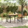 Image de vidaXL Ensemble de salle à manger pour jardin 5 pc Noir et Marron