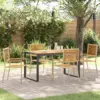 Image de vidaXL Ensemble de salle à manger pour jardin 5 pcs Beige et Marron