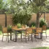 Image de vidaXL Ensemble de salle à manger pour jardin 7 pcs Noir et Marron