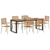 Image de vidaXL Ensemble de salle à manger pour jardin 7 pcs Beige et Marron, Ensemble de jardin chic, mobilier extérieur moderne, agencement stylé pour repas en plein air