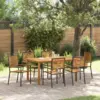 Image de vidaXL Ensemble de salle à manger pour jardin 7 pcs Noir