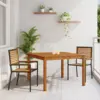 Image de vidaXL Ensemble de salle à manger pour jardin 3 pcs Noir