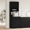 Image de vidaXL Buffet de cuisine avec porte 2 pcs Chêne noir 60 x 50 x 180 cm