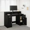 Image de vidaXL Bureau avec porte Chêne noir 120 x 55 x 91 cm Bois d'ingénierie