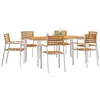 Image de vidaXL Ensemble de salle à manger pour jardin 7 pcs, Set de mobilier de jardin élégant, mobilier de salle à manger robuste et moderne pour profiter des moments conviviaux à l'extérieur