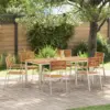 Image de vidaXL Ensemble de salle à manger pour jardin 7 pcs Marron