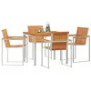 Image de vidaXL Ensemble de salle à manger pour jardin 5 pcs, Ensemble de salle à manger en plein air, jardin moderne avec table de patio et chaises