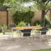 Image de vidaXL Ensemble de salle à manger pour jardin 7 pcs Marron