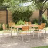Image de vidaXL Chaise de jardin 6 pcs Huile Naturelle Bois de teck massif