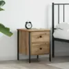 Image de vidaXL Cabinet de Chevet avec tiroir chêne artisanal 40 x 42 x 50 cm