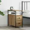 Image de vidaXL Cabinet de chevet avec tiroir chêne artisanal 30 x 60 x 60 cm