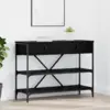 Image de vidaXL Table console avec tiroir Chêne noir 100 x 34,5 x 75 cm bois