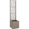 Image de vidaXL Bac à fleurs avec Treillis Marron Clair 36 x 36 x 140 cm PP