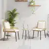 Image de vidaXL Ensemble de salle à manger pour jardin 3 pcs Marron et Crème