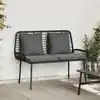 Image de vidaXL Banc de jardin Noir et anthracite polyrotin