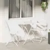 Image de vidaXL Ensemble bistro de jardin 3 pc Blanc Acier