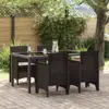Image de vidaXL Chaise de jardin 4 pcs Marron 53 x 49 x 85 cm Polypropylène