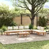 Image de vidaXL Ensemble de canapé de jardin 5 pcs Marron et Crème