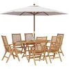 Image de vidaXL Ensemble de salle à manger pour jardin 7 pcs Marron, Jardin et terrasse, Rectangulaire, Contemporain, Pliable, Dossier multi-positions, Ensemble de meubles d'extérieur en teck