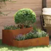 Image de vidaXL Cache-pot de jardin Marron 80 x 80 x 50 cm Acier patiné