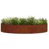 Image de vidaXL Anneau de jardinière 5 pcs Marron 120 x 120 x 20 cm, Cercle de jardin en métal moderne, élément de décor sculptural, cadre en acier durable pour tes plantes, design minimaliste