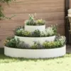 Image de vidaXL Cache-pot de jardin Blanc 120 x 120 x 20 cm