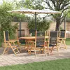 Image de vidaXL Ensemble de salle à manger pour jardin 7 pcs Noir