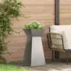Image de vidaXL Jardinière à pilier Argent 35 x 35 x 73 cm Acier inoxydable