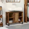 Image de vidaXL Cabinet de salle de bain avec porte Bois Ancien 80 x 33 x 60 cm