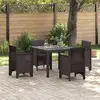 Image de vidaXL Table de Jardin Marron 100 x 100 x 73 cm polyrotin