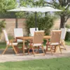 Image de vidaXL Chaise de jardin 6 pcs Marron et blanc 57 x 71,5 x 104 cm