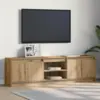 Image de vidaXL Unites TV 2 pcs Marron 180 x 34 x 50 cm Bois d'ingénierie