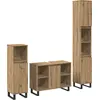 Image de vidaXL Ensemble de mobilier de salle de bain avec porte 3 pcs Marron