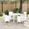 Image de vidaXL Ensemble de salle à manger pour jardin 5 pcs Blanc