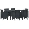 Image de vidaXL Tuin Eettafel Set 7 st Antraciet Polt riet