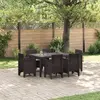 Image de vidaXL Ensemble de salle à manger pour jardin 7 pcs Marron Rattan Polt