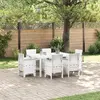 Image de vidaXL Ensemble de salle à manger pour jardin 7 pcs Blanc Rattan Polt