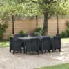 Image de vidaXL Ensemble de salle à manger pour jardin 9 pcs Anthracite